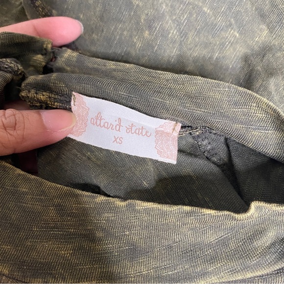 Altar'd State Long Sleeve Acid Wash Distressed Swing Mock Neck Top - Picture 10 of 12